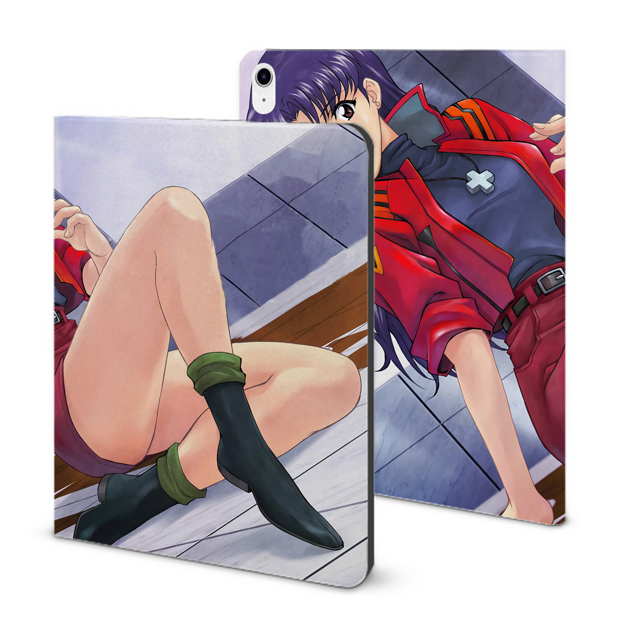 （画像用） EVA 新世紀エヴァンゲリオン IPad ケース ブック型 PUレザー TPU 耐衝撃 軽量 薄型 ペン収納なし 全面保護 IPad 各モデル対応
